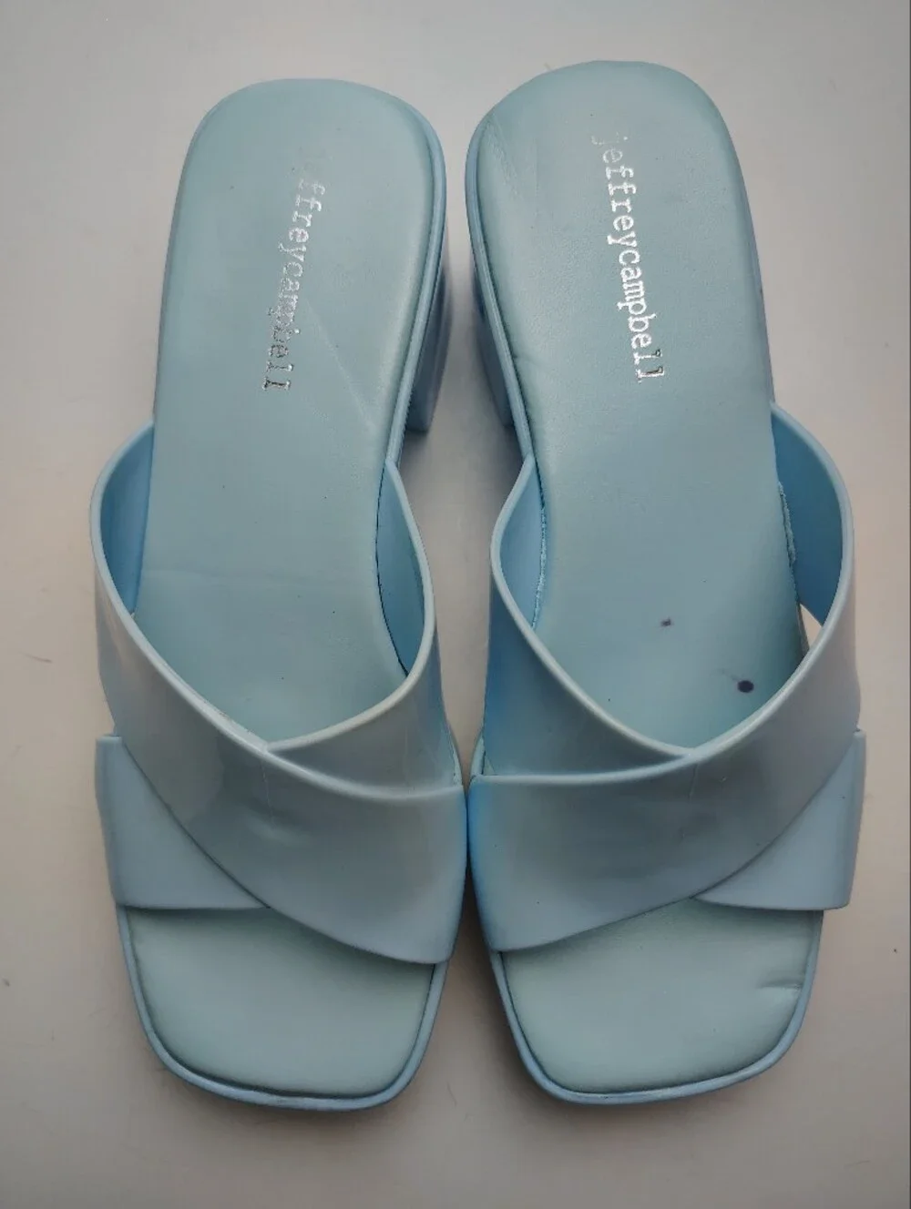 Jeffrey Campbell Bubblegum Baby Blue Jelly Mule Sandals Size 7